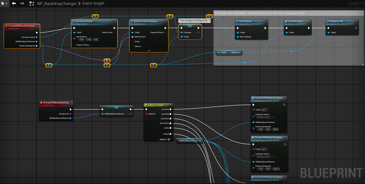 Unreal Blueprint background switching